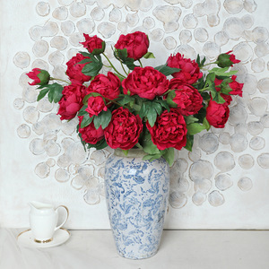 H-701New Phong Cách Bất Cảm Thấy Hoa Mẫu Đơn Nhân Tạo Kích Thước Lớn Bất Cảm Ứng Hoa Mẫu Đơn Thực Tế Cảm Ứng Kem Mẫu Đơn Trắng Số Lượng Lớn - Product Image 5
