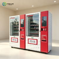 Unité de distribution automatique compacte pour stocker une large gamme de collations et de boissons en bouteille