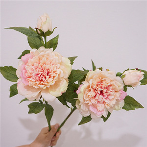 BF-PY03 <span class=keywords><strong>Bloom</strong></span> Floral, pivoines artificielles de haute qualité à 2 têtes, toucher réaliste, grande tête, latex, faux pivoine blanche et rose pour la décoration - Product Image 4