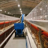 Chariot d'alimentation pour élevage de volailles, cage à poulets, chariot d'alimentation pour animaux, machine d'alimentation pour poulets, chariot d'alimentation pour veaux