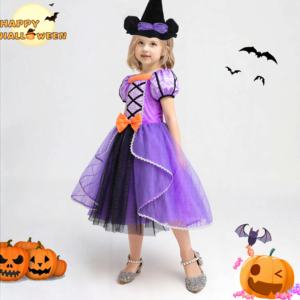 Nuevo vestido de tul con volantes de malla negra brillante <span class=keywords><strong>Original</strong></span> Minnie Cosplay disfraces de <span class=keywords><strong>bruja</strong></span> de Halloween para niñas - Product Image 1