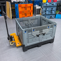 Conteneur de transport et de stockage en maille isolée pour poisson, en HDPE, grand format, solide, pliable, rigide, empilable et ventilé