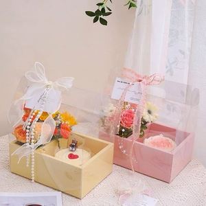 Caja de Regalo de Lujo Transparente de Acrílico Transparente con Laminación Mate, Reciclable, de Papel PVC, para Bodas, Fiestas, Pasteles de Chocolate, Flores - Product Image 4