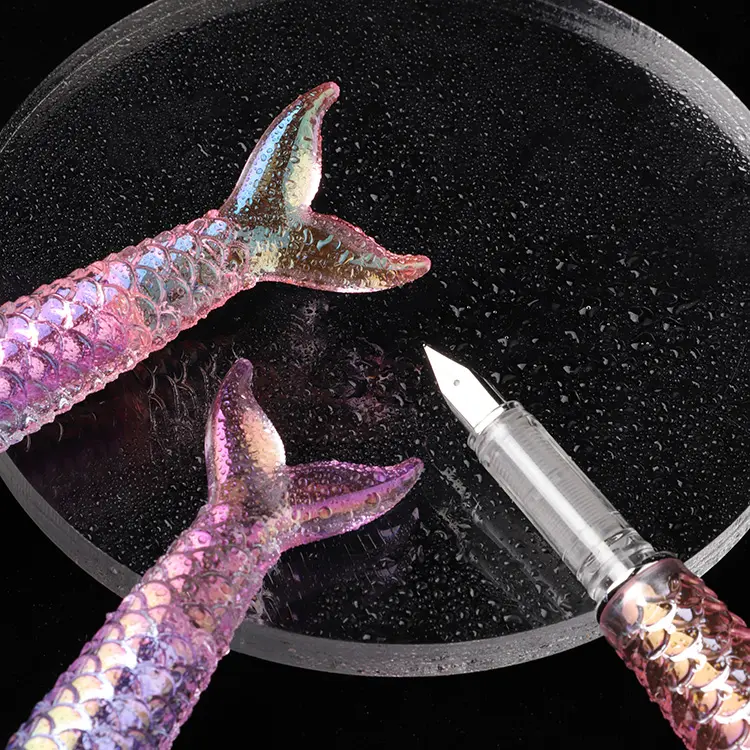 hot sale Rainbow fountain Pen Mermaid Eye-catching Design pen For Kids Gift