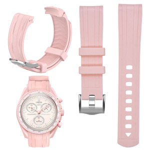 Bracelet de montre de sport personnalisé en caoutchouc 20 mm TPU élastique de remplacement pour Moonwatch Orange <span class=keywords><strong>Noir</strong></span> Blanc Bleu Jaune - Product Image 4