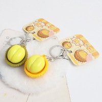 Porte-clés anti-stress en PVC réaliste et créatif en forme de fruit de durian, jouet de décompression sûr et durable