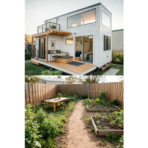 Petites maisons en conteneur de 20 pieds prêtes à être expédiées-Conceptions de maisons à structure flexible pour bureaux de jardin, ajouts de chambre à coucher - Product Image 2