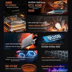 โน้ตบุ๊กเกมมิ่งรุ่นใหม่ Mechanical Jiaolong 15K R7-8745H RTX4050 RGB Backlit Mechanical Jiaolong - Product Image 2