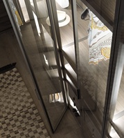 Armoires d'angle encastrées de haute qualité avec miroir, armoire à porte en cuir synthétique, dressing