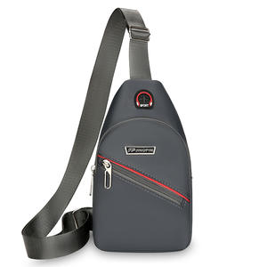 Sac de poitrine Jingpin pour homme, noir, gris, marron, bleu foncé, sac bandoulière sportif avec sangle d'épaule, poche intérieure zippée, portable - Product Image 2