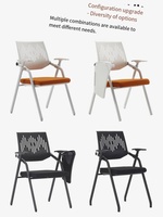 Vente en gros Chaise d'entraînement ergonomique ventilée avec accoudoirs réglables et coussin orange pour salle de formation Salle de conférence