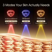 Masque de luminothérapie en silicone Viconor RLM010, 54 LED, puce 4-en-1, 2600 mAh, rechargeable, portable, respirant, réglable