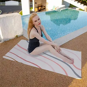 Towel Wholesale Quick Dry Sand Free Heat Transfer Print Suede Swimming pool microfiber towel printed beach towel
