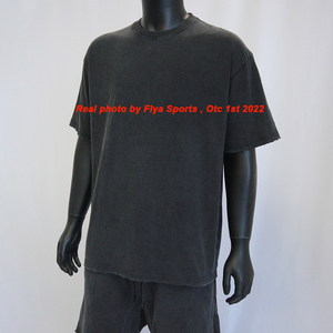 Camiseta Personalizada Lavada al por Mayor, Camiseta Vintage Lisa con Gráficos para Hombre, Camiseta Oversize de Hip Hop 100% Algodón de Alto Gramaje con Lavado Ácido - Product Image 2