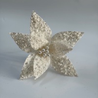 Décoration de Noël faite à la main, taille et couleurs personnalisées, motif fleur de Poinsettia, pour sommet, base ou chapeau d'arbre de Noël, idéale pour fêtes de Noël et centres commerciaux