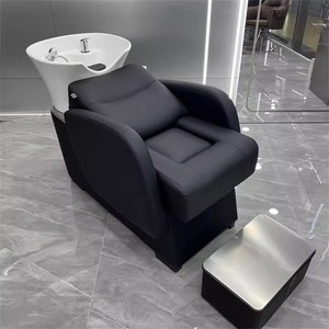 Sillón de Lavacabezas Moderno y Sencillo para Salón de Belleza con Lavabo de Cerámica, Unidad de Lavado de Cabello para Peluquería, Suministro de Fábrica - Product Image 1