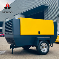 Kompresor Udara Sekrup Diesel Portabel 80kw 375 CFM 8bar Bersertifikasi EU EPA T4F CE dengan Motor Bearing Berpelumas 380V Jack Hammer