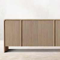 Meuble TV en bois massif de chêne, style américain, durable, pour salon moderne, de la marque Rhoohill