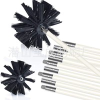 Brosse de nettoyage industrielle haut de gamme en fibres synthétiques avec revêtement Picote, personnalisation OEM, manche en caoutchouc, diamètre 100 mm pour le nettoyage des canalisations d'égouts