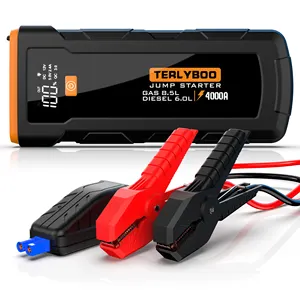 Gerçek kapasite taşınabilir araba atlama başlangıç 24000mAh 4000a tepe akım atlama marş araba atlama marş güç bankası 8.5L arabalar