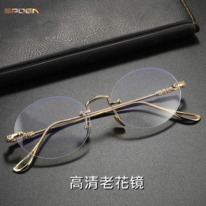 Lunettes de lecture sans monture SPOEN, dorées, anti-lumière bleue, pour femmes, visage ovale, 2025 - Product Image 1