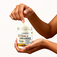Crème hydratante raffermissante au rétinol et au collagène avec vitamine C, E, acide hyaluronique et extrait de Centella Asiatica pour le soin quotidien jour et nuit