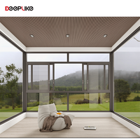 Ventanas correderas de vidrio de aluminio hechas a medida de estilo chino para ventana de doble acristalamiento templado exterior de casa