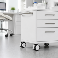 Roulettes universelles VIMA Medical en PVC de 3 pouces avec frein pivotant, tige de 11*22 mm, capacité de charge de 70 kg pour les roulettes de lits médicaux