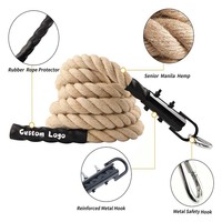 Cuerda de Escalada Portátil de Yute de 38mm 50mm, Cuerda Elástica para Entrenamiento Deportivo, Campamento, Fitness y Ejercicio