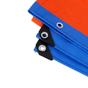 Bâche en toile PE imperméable 130g 3x4m 4x6m 6x10m 10x12m 100% vierge, nouveau matériau coréen, bleu orange, pour couverture de camion - Product Image 4