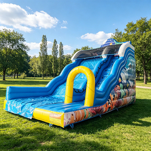 Toboggan <span class=keywords><strong>aquatique</strong></span> <span class=keywords><strong>gonflable</strong></span> Blue Shark à <span class=keywords><strong>prix</strong></span> de gros, pour utilisation humide et sèche, pour piscine et monde sous-marin - Product Image 1