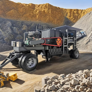 Concasseur mobile diesel pour pierres, minerais et béton, capacité 30-150 T/h, modèle 1000, concasseur à marteaux de type boîte, prix usine - Product Image 1