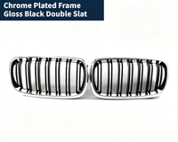 Pour BMW X5 F15 14-16 Grille de pare-chocs avant chromée noire brillante style Shooting Star, garniture de remplacement pour calandre avant