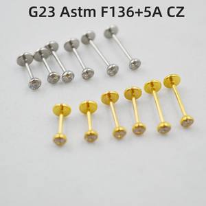 <span class=keywords><strong>Piercing</strong></span> de Titanio G23 con Base Plana y Sistema Push-Pin de 20G para Oreja y Labio, Venta al Por Mayor para Mujeres - Product Image 6