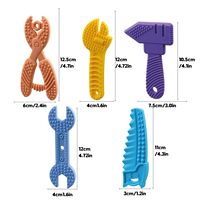Lot de 5 jouets de dentition en silicone souple en forme de marteau, clé et étau, sans BPA, pour apaiser bébé