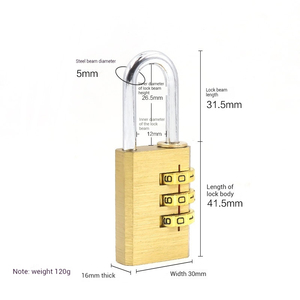 Candado de Latón de Alta Seguridad con Código de 3 Dígitos y Combinación, Característica de Seguridad Económica del Fabricante - Product Image 4
