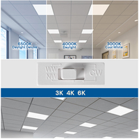 Panneau LED encastré à surface plane haute luminosité, trois couleurs 3000K/4000K/6500K, 48W, 600x600, 300x1200, 600x1200MM