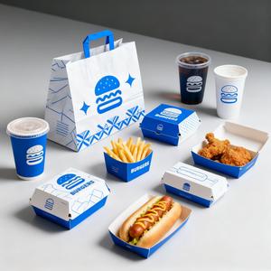 Đóng gói Khoai tây chiên Burger Hộp Tùy chỉnh bao bì Logo thức ăn nhanh gà Hamburger Hot Dog Takeaway giấy container giấy thực phẩm hộp - Product Image 2