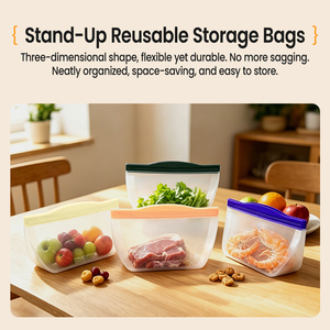 Bolsa de Silicona Reutilizable Personalizada para Almacenamiento de Alimentos, 900 ml, Libre de BPA, 100% Hermética, Apta para Congelador, Fabricante OEM ODM - Product Image 5