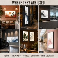 Boîte à lumière LED ultra-fine avec cadre en aluminium, cadre d'affichage lumineux pour magasin de détail, hall d'hôtel et mur de restaurant