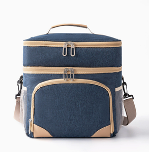 Sac à déjeuner isotherme épais et écologique en tissu Oxford pour pique-nique, utilisation humide/sèche, pour le rangement des aliments frais, à porter en bandoulière - Product Image 3