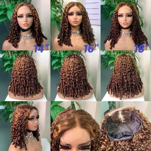Perruque à fermeture en dentelle 5x5 haute densité 300% Super Double Drawn Pixie Curly 14, 16, 18 pouces SDD en cheveux humains pour femmes noires - Product Image 3