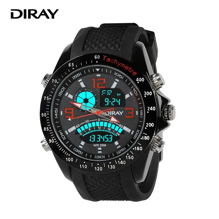 Diray 719G high quality analog-digital alloy wristwatch waterproof digital watch for men digital original