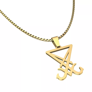 Colgante de Sello de <span class=keywords><strong>Lucifer</strong></span> en Color Plateado, Símbolo del <span class=keywords><strong>Diablo</strong></span>, Collar de Hombre de Acero Inoxidable, Emblema del <span class=keywords><strong>Diablo</strong></span>, Amuleto, Joyería - Product Image 1