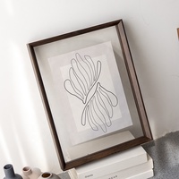 Marco DE FOTOS flotante de plexiglás de doble cara transparente decorativo con acabado de madera natural tamaño personalizado A4 A3