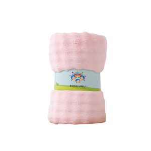 Serviette en microfibre corail rose Bochuhi 80g 100D brodée en rouleau, serviette promotionnelle - Product Image 1