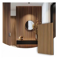 Panneaux muraux acoustiques en lattes de bois MDF Fibre de polyester Absorption acoustique Isolation phonique Décoration intérieure moderne pour hôtel