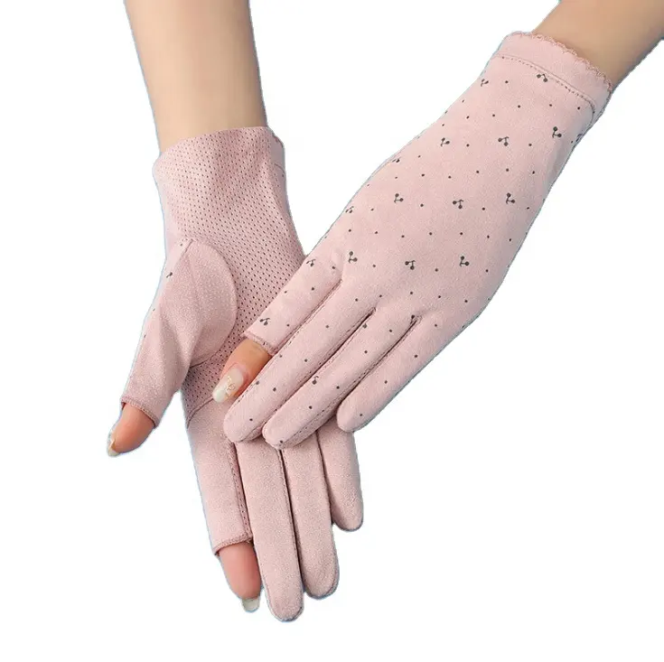 Women's Summer Thin Style Leaky Two-finger Gloves Fishing Tea Picking Money Counting Sunscreen UV Gloves