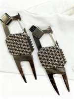 Outil de réparation de divots de golf multifonctionnel personnalisé en métal, magnétique, vierge, avec marqueur de balle, vente en gros OEM ODM