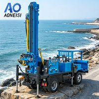 Foreuse robuste montée sur camion, profondeur 260 m, capacité 4,95 T, vitesse 50 km/h, machine de forage hydraulique pour puits d'eau, pour forage intensif